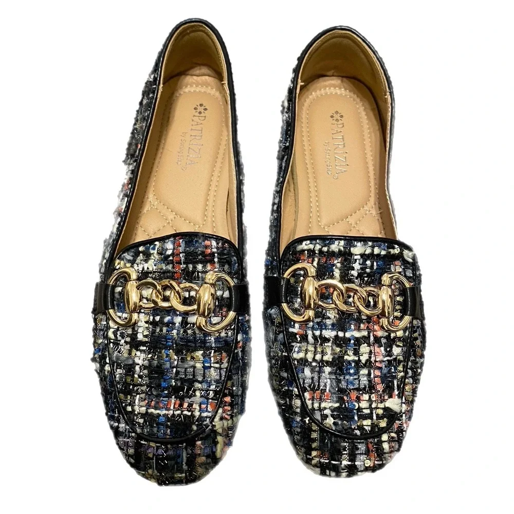 Patrizia Knitknot Ballerina Flats Women 37 Boucle Tweed Classic Preppy
